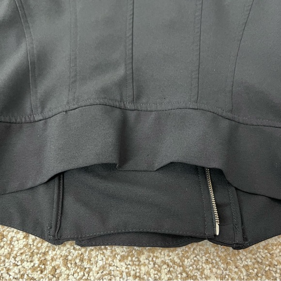 Black Cropped Moto Jacket Size Small Gold Double Zippers - Picture 10 of 12